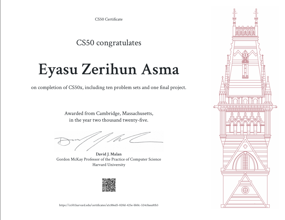 CS50 Certificate